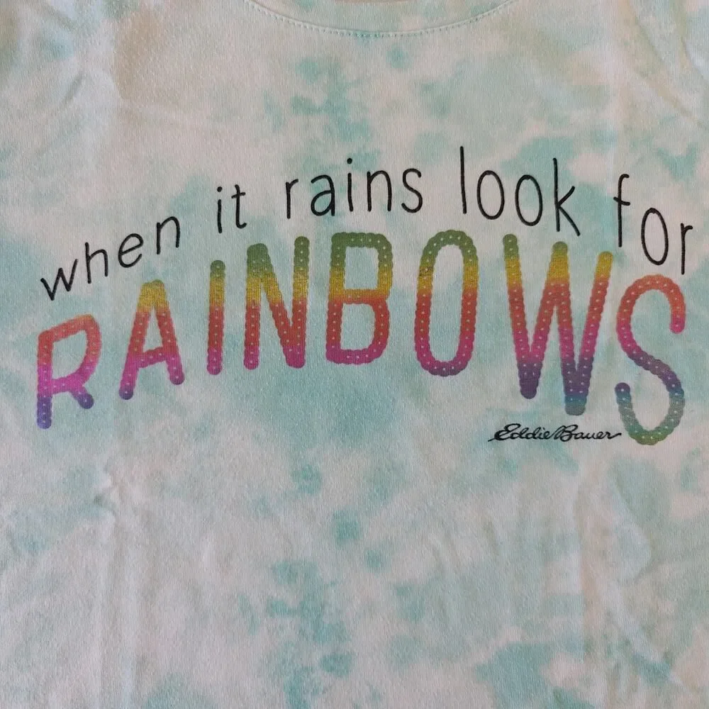 Eddie Bauer mint green graphic tee & capri legging set sz L (14/16)